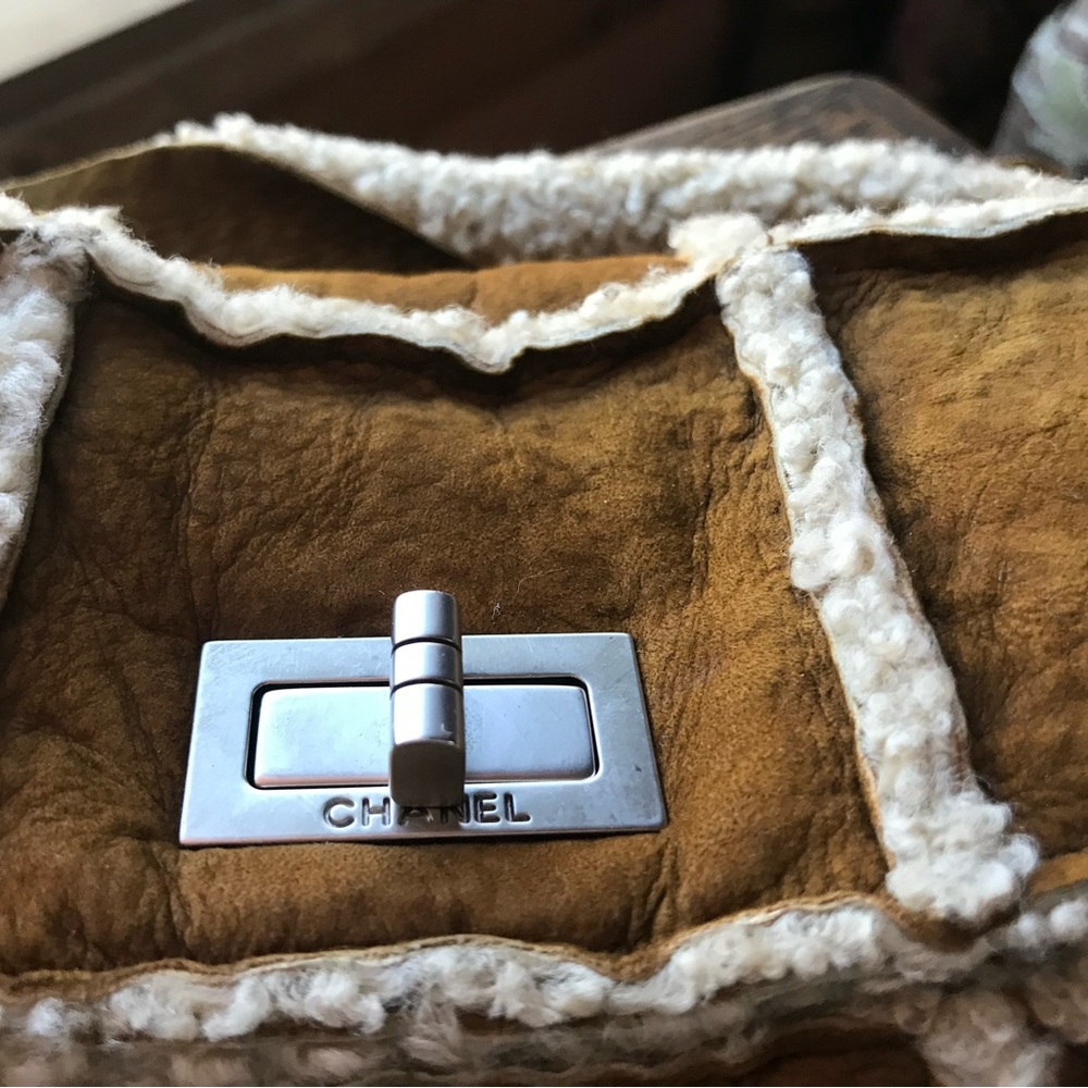 Authentic Chanel Shearling Flap Bag